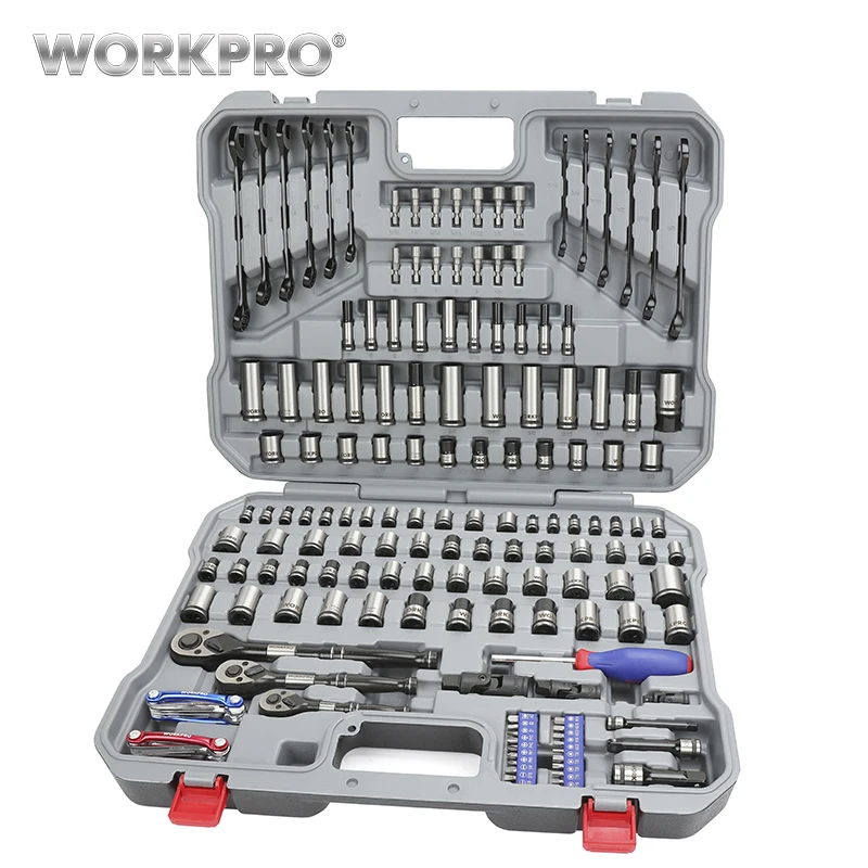 6900.03руб. 45% СКИДКА|WORKPRO 164 шт Набор торцевых головок набор механических инструментов Инструменты для ремонта автомобиля гаечные ключи и отвертки трещотка комбинированные наборы инструментов шестигранный ключ-in Наборы ручных инструментов from Инструменты on AliExpress - 11.11_Double 11_Singles' Day