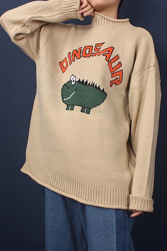 Милый мужской свитер с динозавром, зимние пуловеры мужские свитера большого размера для мальчиков, студенческий свитер черного цвета и цвета хаки, мужской свитер с длинным рукавом