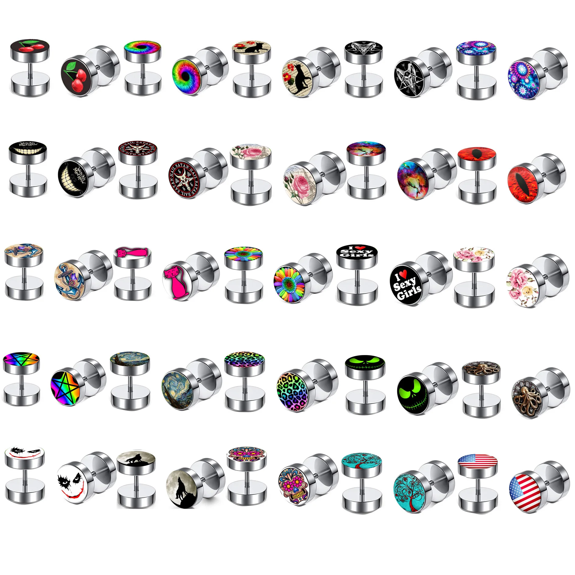

Fake Ear Plugs Cheater Tunnel plugs Wholesales Ear Piercing Body Kit Women Men Wholesales Faux Ear Plugs Drop Shipping