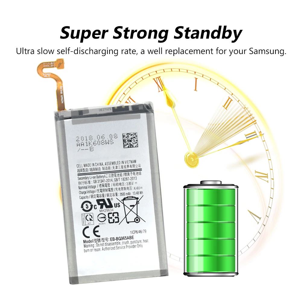 EB-BG965ABE сменная литиевая батарея для телефона samsung Galaxy S9+ S9 Plus G965F SM-G965/SM-G9650/SM-G965F аккумулятор 3500 мАч