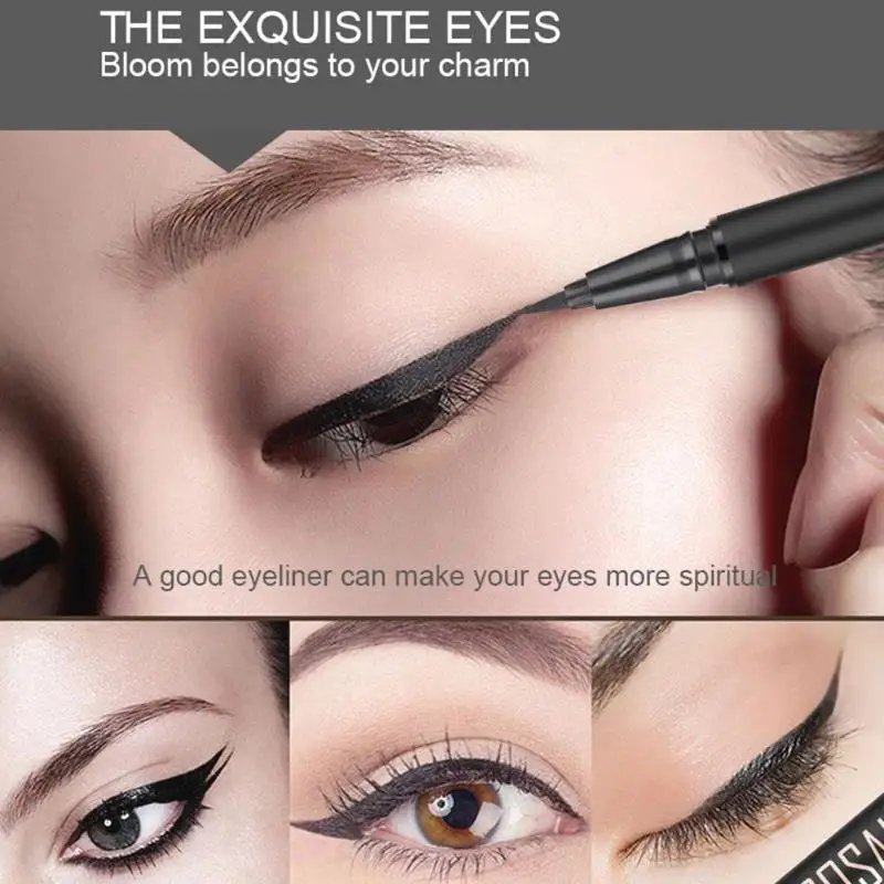 Подводка для глаз штамп макияж черный водонепроницаемый блеск для начинающих Косметика блестящая шариковая ручка