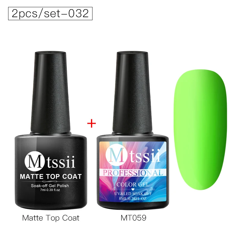 Mtssii, 2 шт, Матовый УФ набор гель-лаков для ногтей, чистый цвет, матовое верхнее покрытие, впитывается, дизайн ногтей, Гель-лак, лак для маникюра - Цвет: HHZH06926