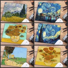 Mairuige большая рекламная акция Ван Гог геймер игровые коврики резиновые художественные Скорости Цветок коврик для мыши маленький размер для 18x22 см игровые коврики для мыши