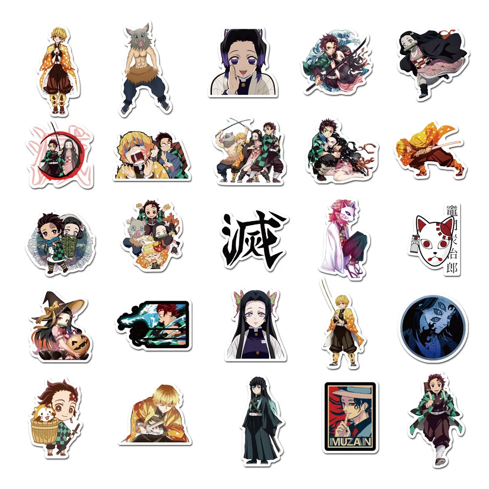 50 шт. Demon Slayer Kimetsu No Yaiba стикер ПВХ водонепроницаемый аниме скейтборд сделай сам