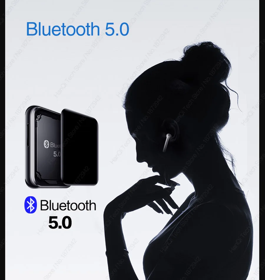 Mp3 плеер с Bluetooth 5 0 16 ГБ сенсорный экран 2 дюйма fm радио Hi Fi музыкальный высоким