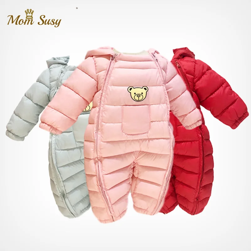 Newborn Baby Girl Boy Winter Jumpsuit Cotton Padded Infant Toddler