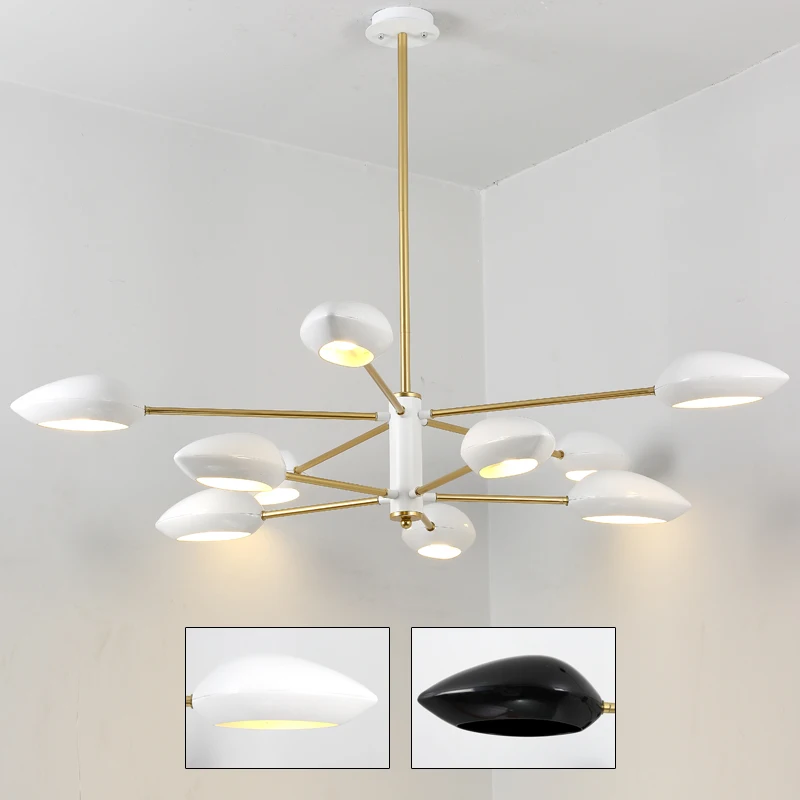 

Modern Living Room LED Chandelier Lighting Nordic Light Fixture Bedroom/Study Room Rotatable Chandelier/Drop Light Black/White