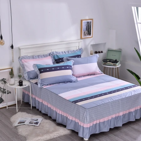 Bed skirt15 Хлопок, кровать, юбка, покрывало, цветы, простыня, покрывало для спальни, покрывало для кровати, полный размер King queen простыня с эластичным - Цвет: Bed skirt15