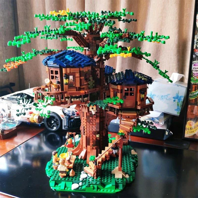 

PG-S001 2156Pcs Tree House Ideas Series Building Blocks Bricks Educational Toys Birthdays 21318 Christmas Gifts
