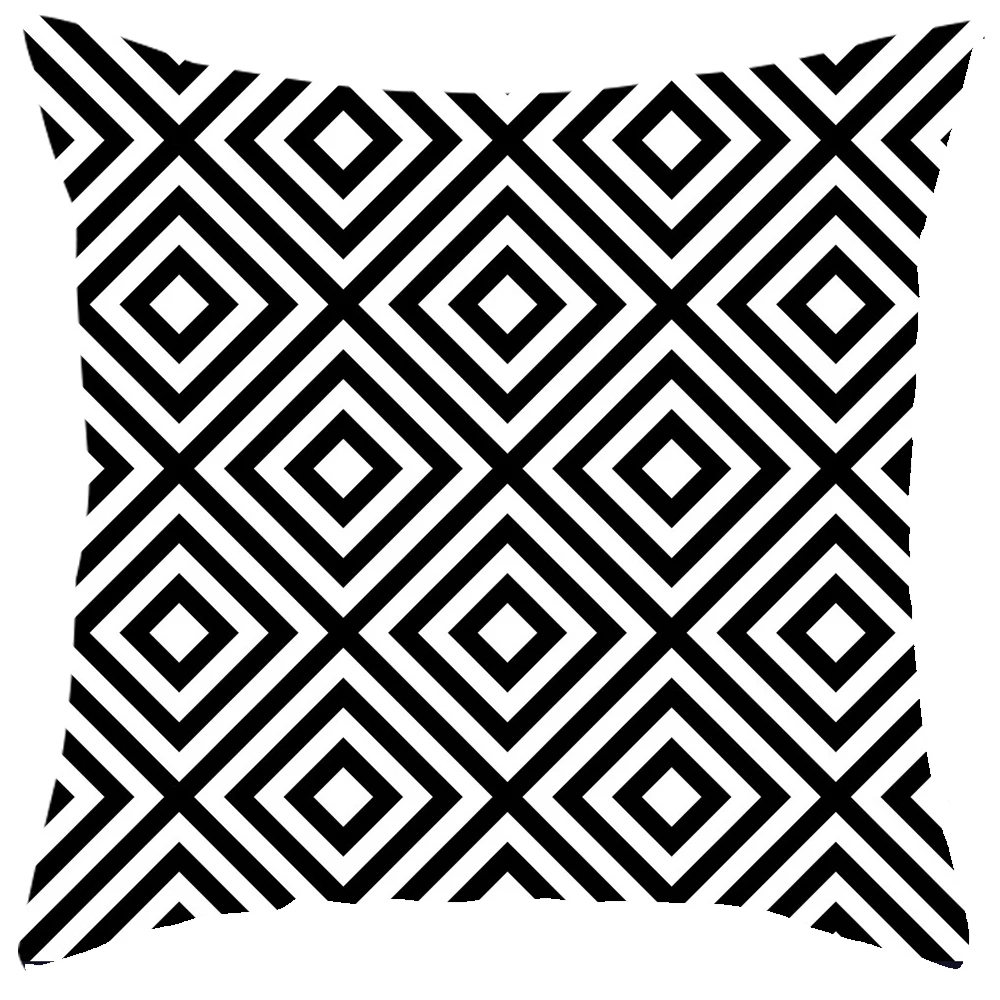 Boniu Геометрическая наволочка с цветами наволочка черный и белый полиэстер 45*45 см наволочка декоративная для дома - Цвет: PC0102-7