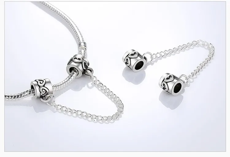 Классические 925 пробы серебряные 9 типов цепи безопасности подходят к оригинальным браслетам Pandora для женщин DIY ювелирные изделия