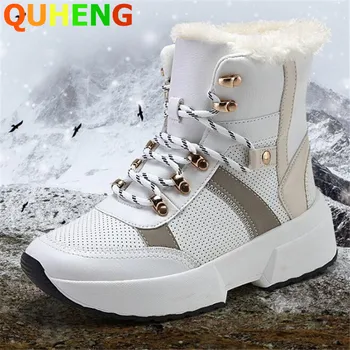 

2020 Winter Ladies New Plush Warm Cotton Shoes Thickened Fashion Trend Snow Boots Platform Casual Shoe Waterproof Non-Slip Mujer
