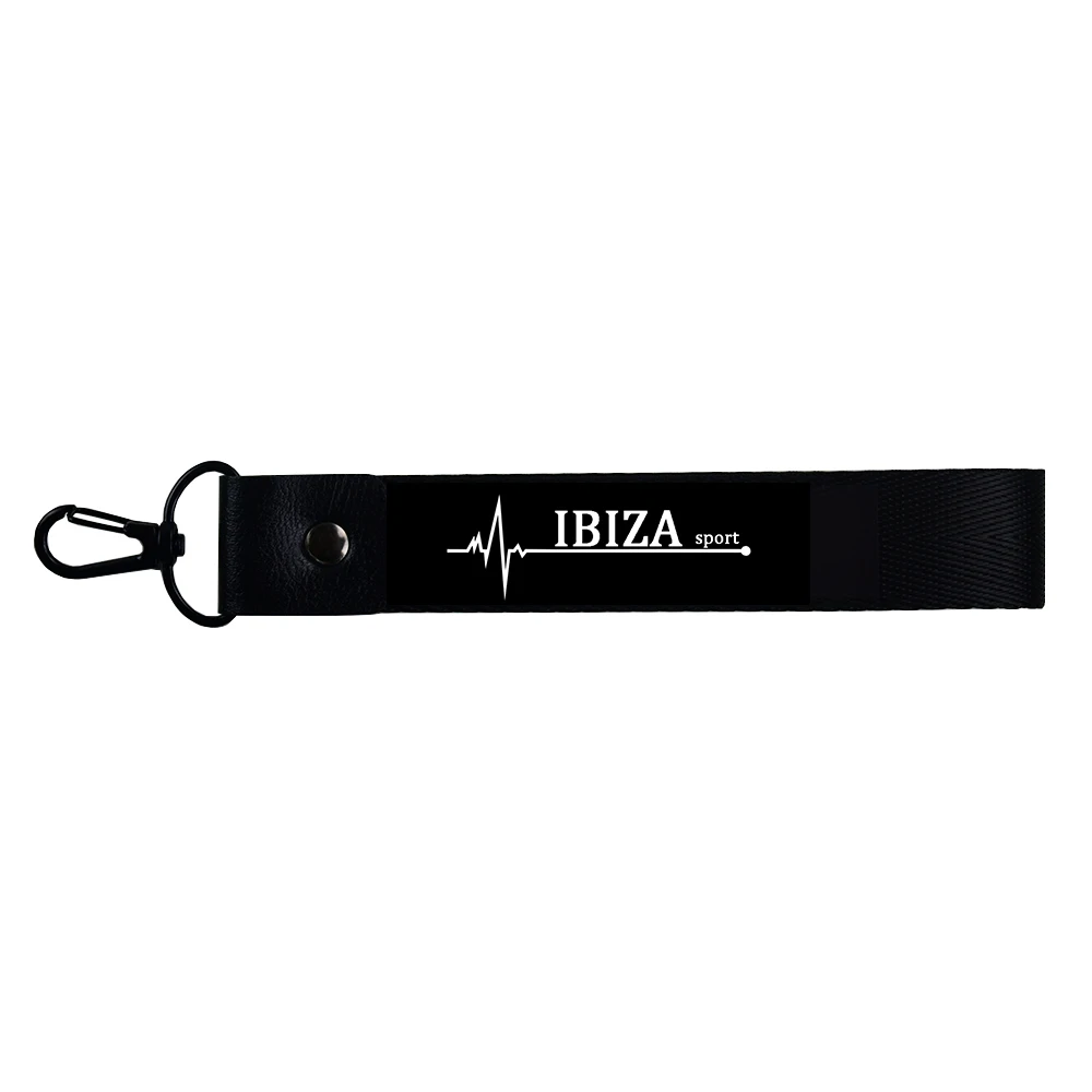 Автомобильный брелок для ключей, ювелирные изделия, брелок для мотоцикла, брелок для ключей, USB ID карта, телефонные ремешки для Iphone SEAT IBIZA 6J 6I FR cupra - Название цвета: Black