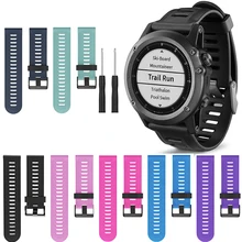 

26mm Silicone Rubber Watch Band Men's Pin Buckle Accessories For Garmin Fenix 3 3HR 5X 6X Outdoor Sports Waterproof Wristband