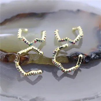 

10pair/lot Latest style cz earrings,fashion ang beautiful ear clip jewelry accessories,rainbow cubic zicon jewelry