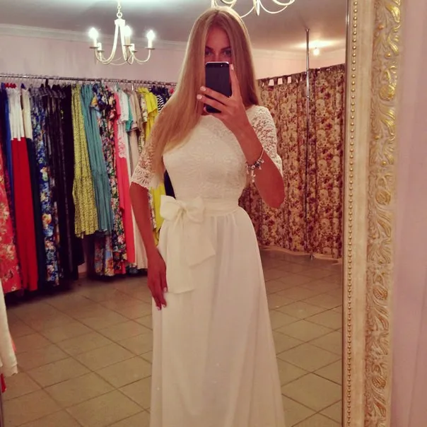 Вечернее платье с рукавами vestido de renda, новые модные сексуальные вечерние платья для выпускного вечера, белое длинное кружевное платье с бантом на поясе для женщин,, платье подружки невесты