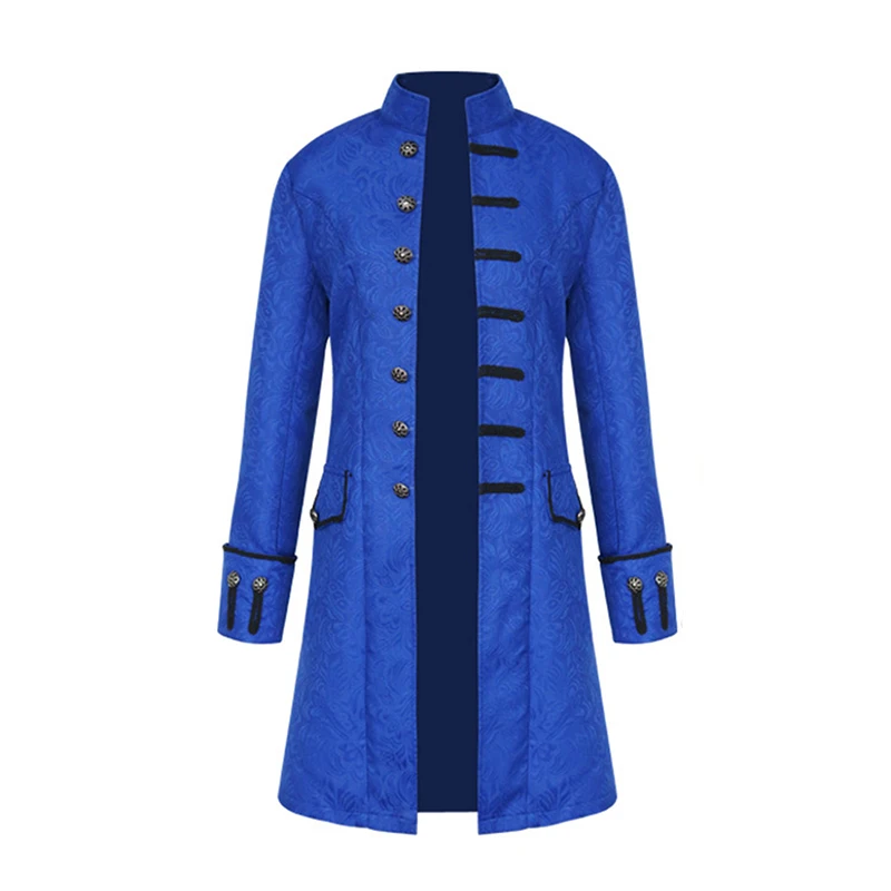 

2019 Men Steampunk Double-breasted Jacket Men's Vintage Long Trench Coat Man Steampunk Outwears Long Sleeves Victorian Coat Top