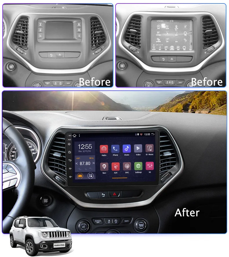 Flash Deal 10.1" Android 9.0 GPS Multimedia Player Car Radio For 2016 Jeep Grand Cherokee 2Din Touchscreen Head Unit Mirror Link 1