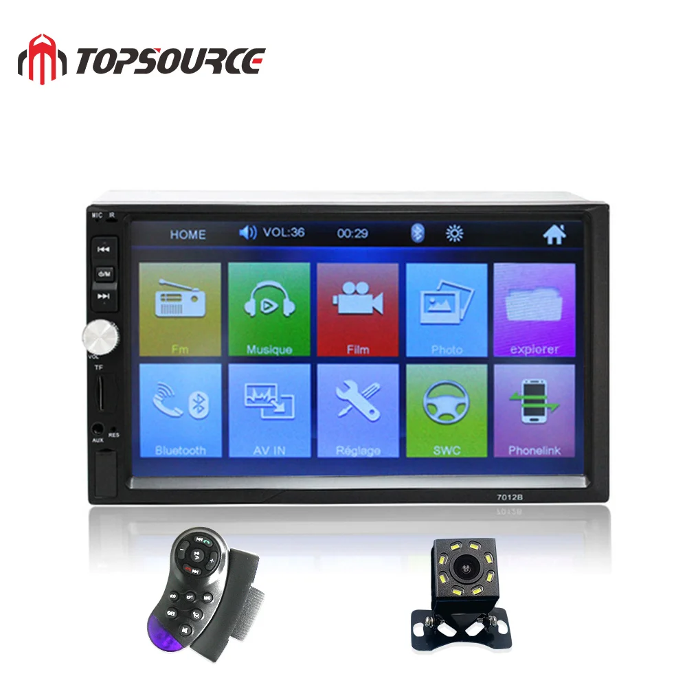 TOPSOURCE 7012B Автомагнитола " HD 1080P сенсорный экран 2 Din аудио стерео Bluetooth видео MP5 мультимедийный плеер TF USB FM радио WMA - Цвет: Control and 8 LED