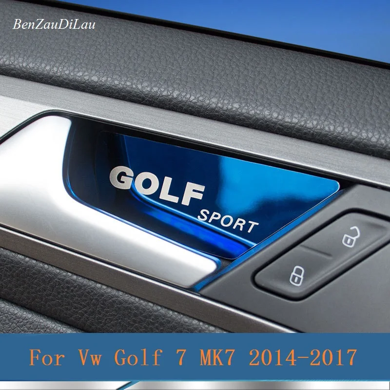 

4 Pcs/Set Car Inner Door Handle Bowl Cover Sticker Car Decoration Accessories for Vw Golf 7 MK7 2014 - 2017