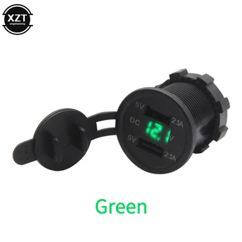 

20pcsCar Dual USB Charger 4.2A Motorcycle Cigarette Lighter Digital Display Voltmeter Waterproof Motorcycle Mobile Phone Charger