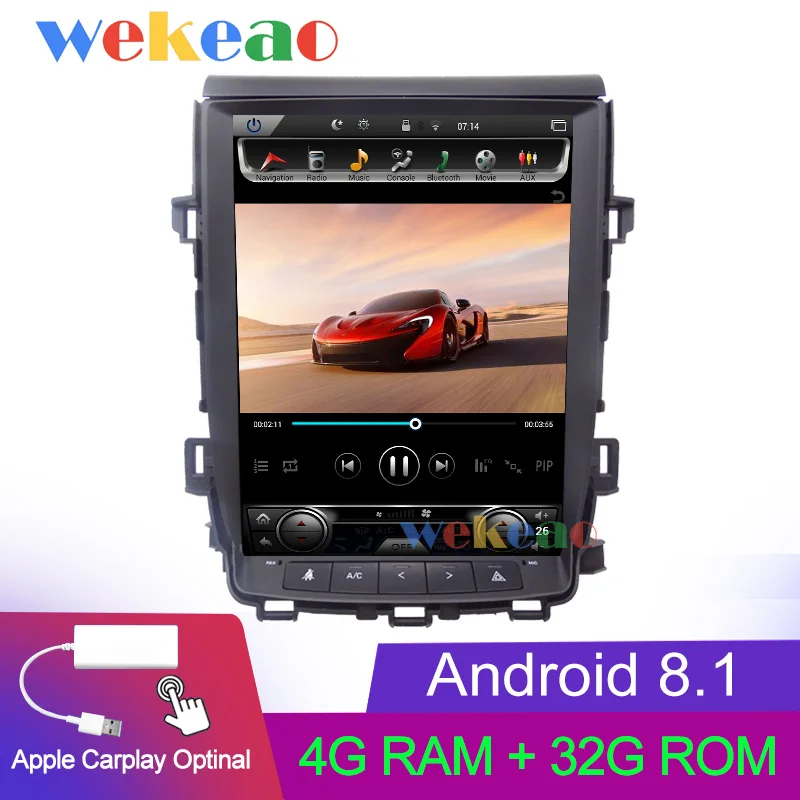 Android Car Radio Wekeao вертикальный экран Tesla стиль 12,1 ''Android 8,1 автомобильный Радио gps навигация для Toyota Alphard DVD Автомобильный плеер 2007-2013 - Цвет: Android Car Radio