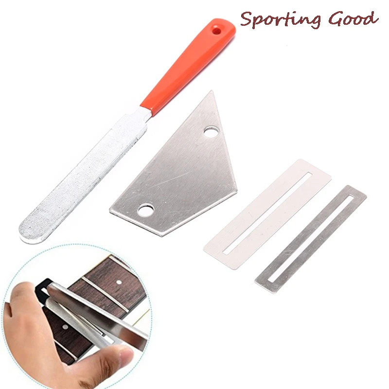 Stainless Steel Guitar Fret Crowning Repairing Tool Set Luthier File Leveling Tool Fretboard Narrow Dual Cutting Edge Tool