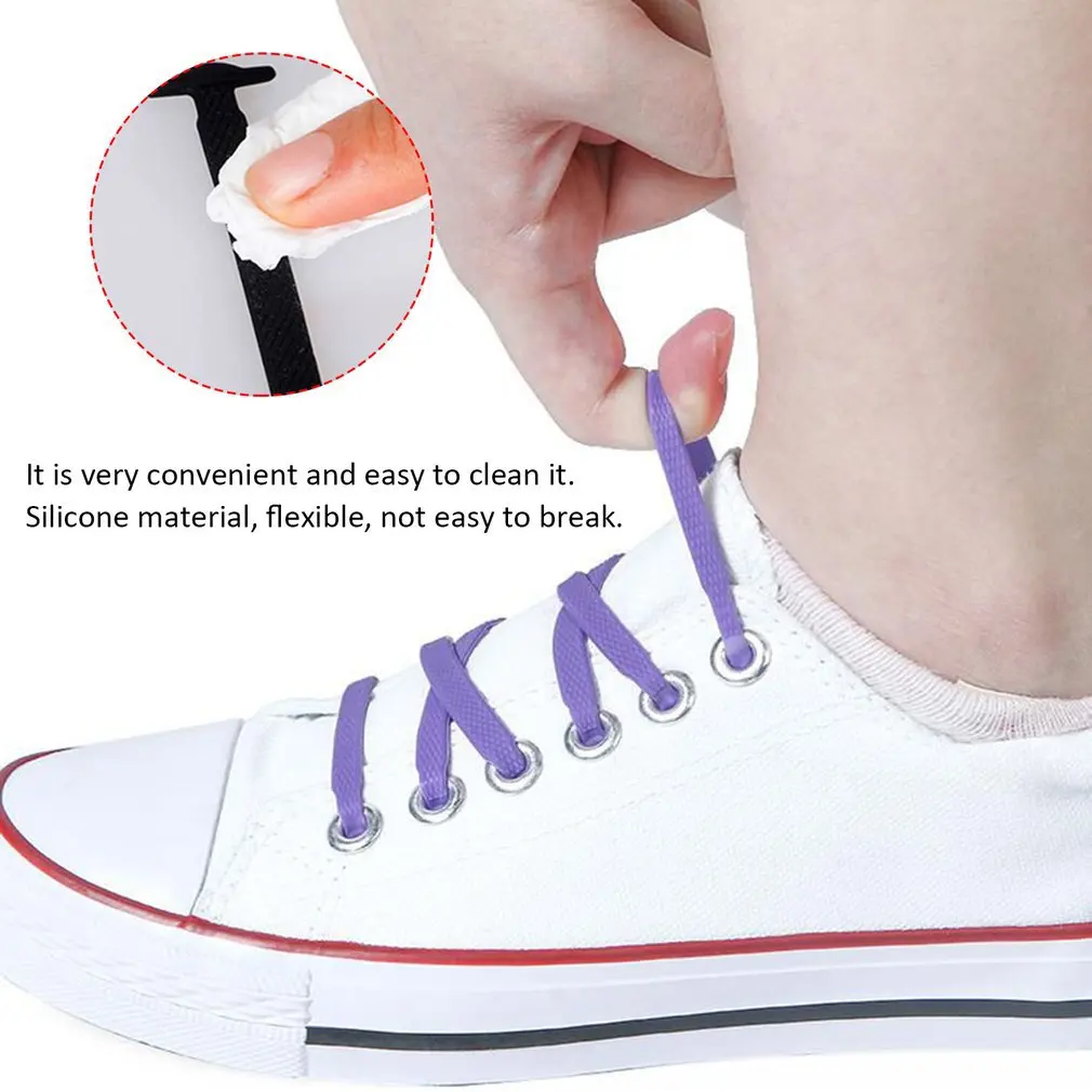 16Pc/Set Novelty Women Men Athletic Running No Tie Shoelaces Elastic Silicone Shoe Lace All Sneakers Fit Strap Worldwide sale