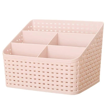 

Plastic Cosmetic Storage Box Desk Remote Control Makeup Case Brush Lipstick Holder Office Bathroom Organizer