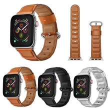 Ремешок из натуральной кожи для apple watch 4, 5, 42 мм, 38 мм, браслет, высококачественный ремешок для iwatch 5, 4, 3, 44 мм, 40 мм, аксессуары