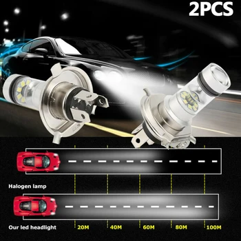 

DC12V-24V Car Fog Light DRL H4 LED 100W Lamps Accessories Bulbs H4-2835-20SMD