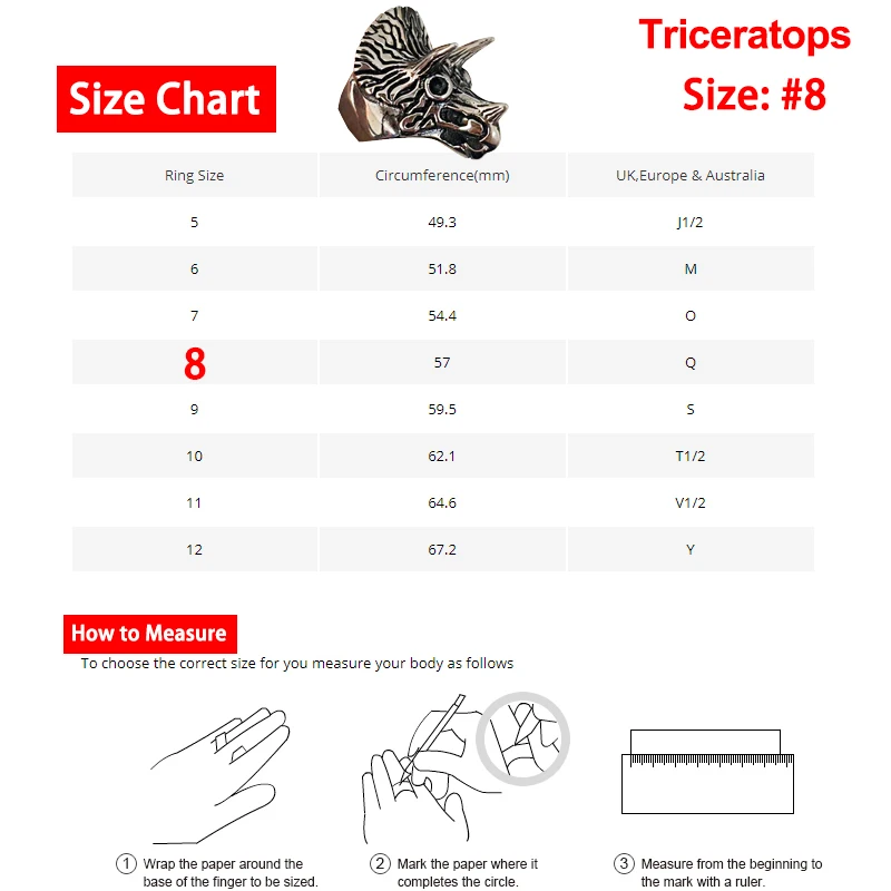 Титановая сталь, персональное Трицератопс, кольцо для самозащиты, унисекс, панк, анти-Волк, кольцо на палец, винтажные кольца с волком, подарок, инструмент безопасности - Цвет: 8