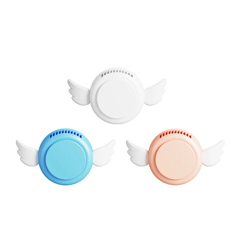 

Little Angel Mini Rechargeable USB Neck Fan Portable Handsfree Fan Suspended 3 Speeds Adjustable Neck Fan Silent Fan