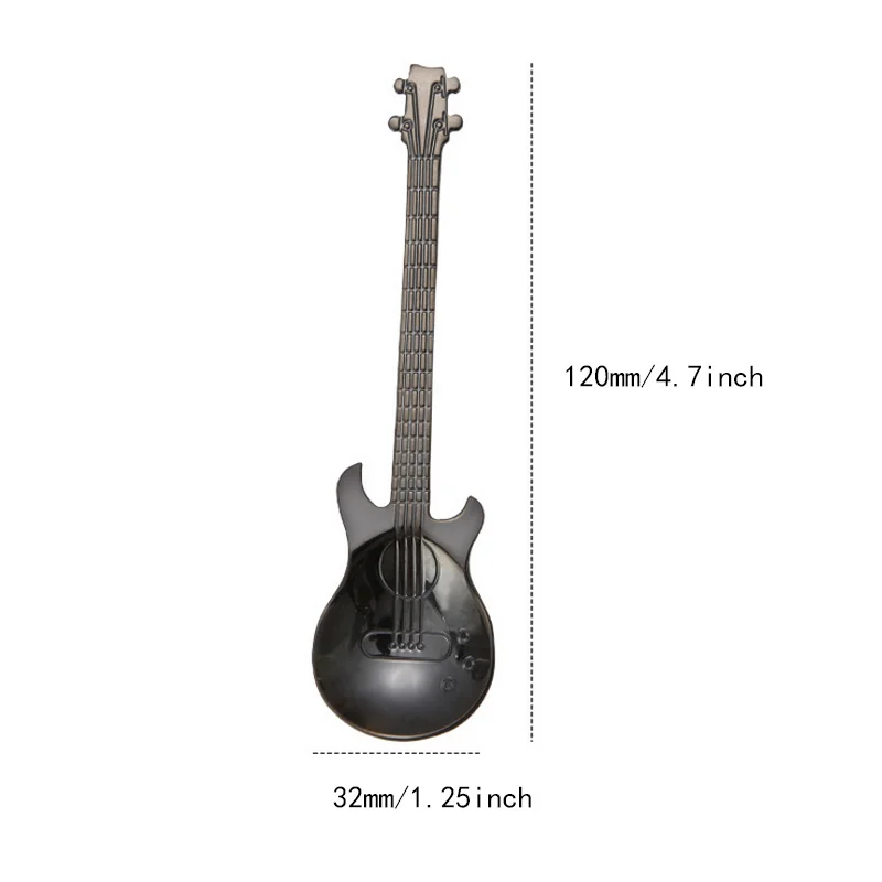 Colorful Guitar Coffee Spoon Dessert Cutlery Tea Spoon High Quality Stainless Steel Coffee Teaspoon Kitchen Accessories - Цвет: Оранжевый