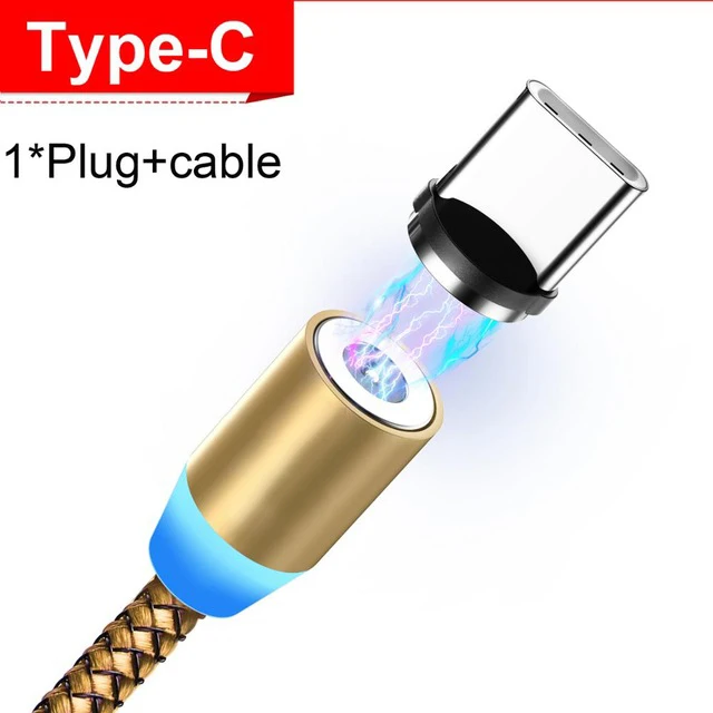 INIU 2 м Магнитный кабель type C Micro USB быстрая зарядка для iPhone 11 Pro huawei Android мобильный телефон зарядка магнит зарядное устройство Шнур - Цвет: Gold For Type C