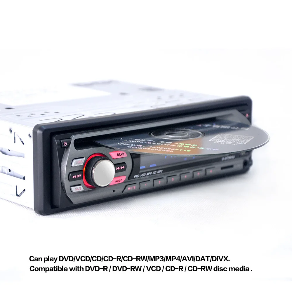 1 DIN автомобильный стерео dvd-плеер с MP3 приемником беспроводной пульт дистанционного воспроизведения автомобильный цифровой цветной CD/DVD Черный Музыкальный плеер 12 В