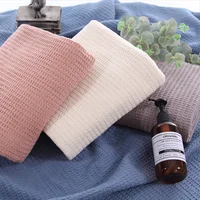 Waffle Muslin Summer Bedspreads Gray Pink Blankets Soft Warm Plaid Throw Large Thin And Light Leisure Nap Blanket 3
