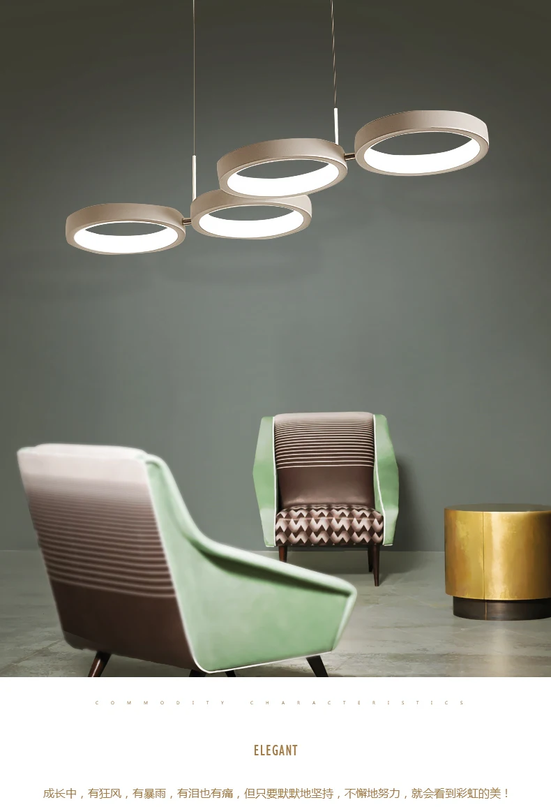 Nordic Simple White Led Pendant Chandelier Lustre Rings Led Chandelier Lamparas Luminarias Suspend Lamp For Dining Room