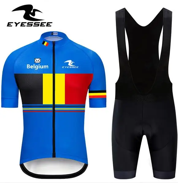 bib kits EYESSEE, 6 цветов,, Бельгийская одежда для велоспорта, дышащая, мужская, для соревнований, для велоспорта, Джерси, костюм, летняя, командная, велосипедная одежда - Цвет: bib kits