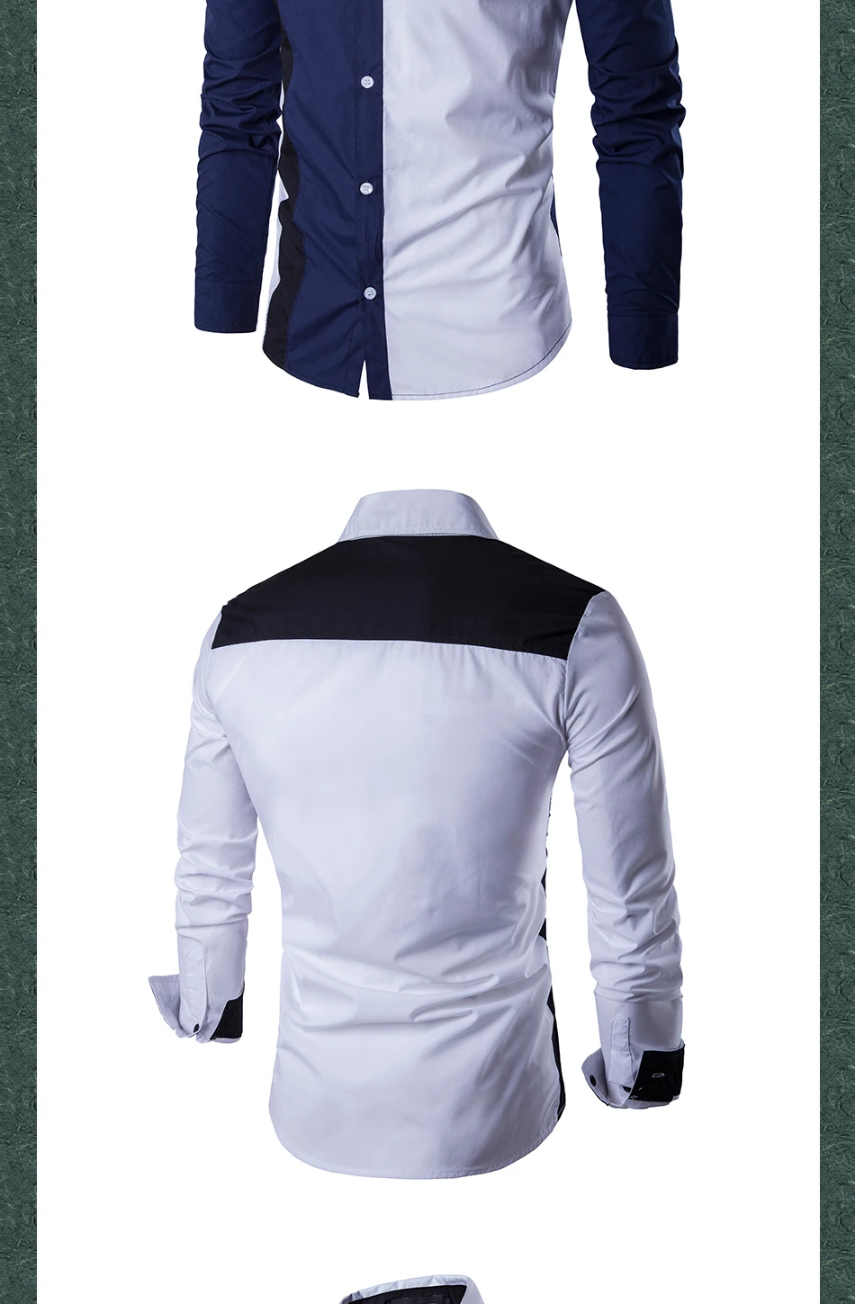 Новинка, модная повседневная рубашка camisa, Лоскутная, хлопковая, с длинными рукавами, деловая, мужская, повседневная, мужская рубашка, camisa masculina