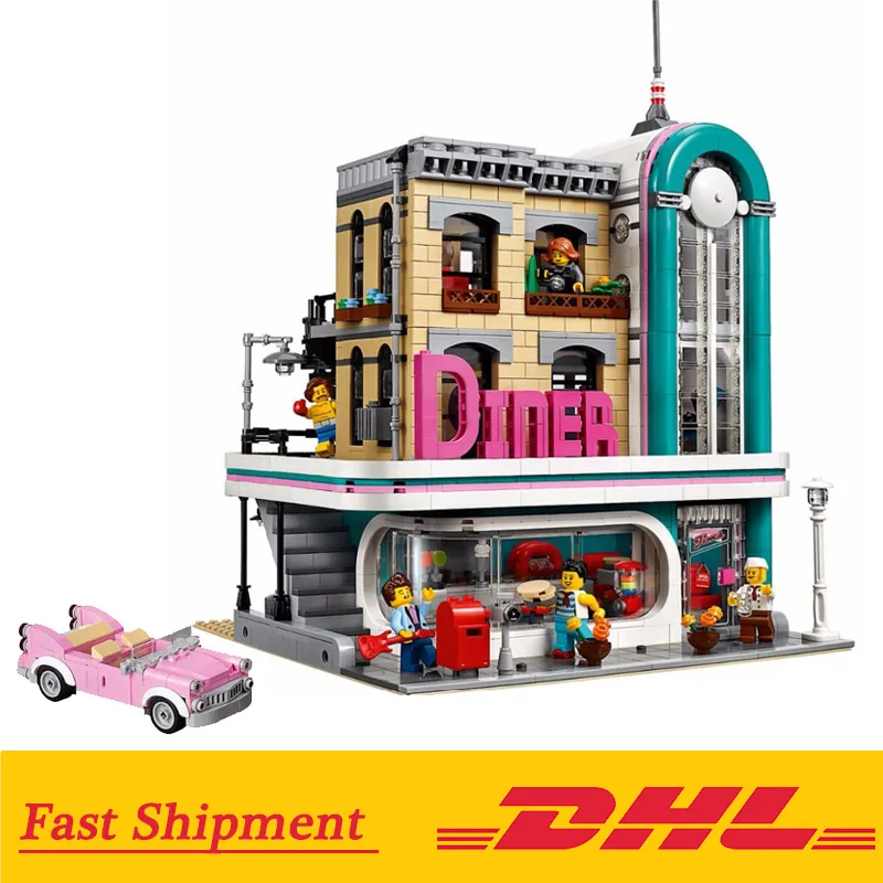 

Creator Street Downtown Dinner 15037 Street View Model compatible Legoinglys 10260 Building Blocks Bricks Kids Education Toys
