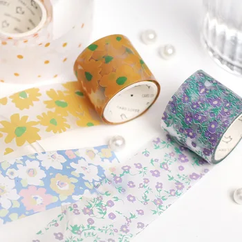 

Kawaii Washi Tape Cute Lovely 10 Styles Transparent PET Small Floral Masking Tape Diary Journal Decoration Stationery Tape