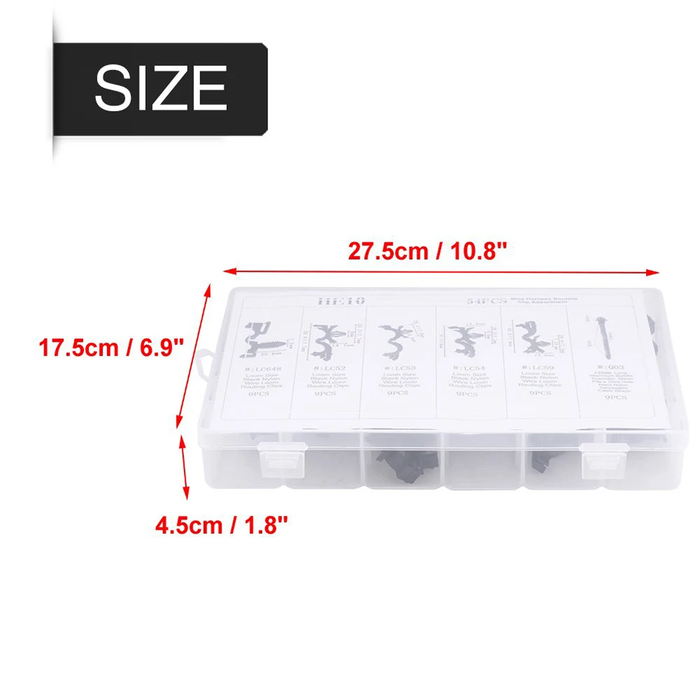54PCS Plastics Car Body Push Retainer Pin Rivet Fastener Trim Moulding Clip Automotive Assemby Expansion Screw Fastener Remover