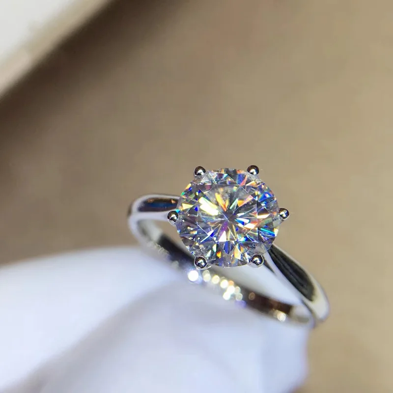 9K золото 1ct D Цвет VVS1 Moissanite кольцо обручальное кольцо с национальным сертификатом H1-14