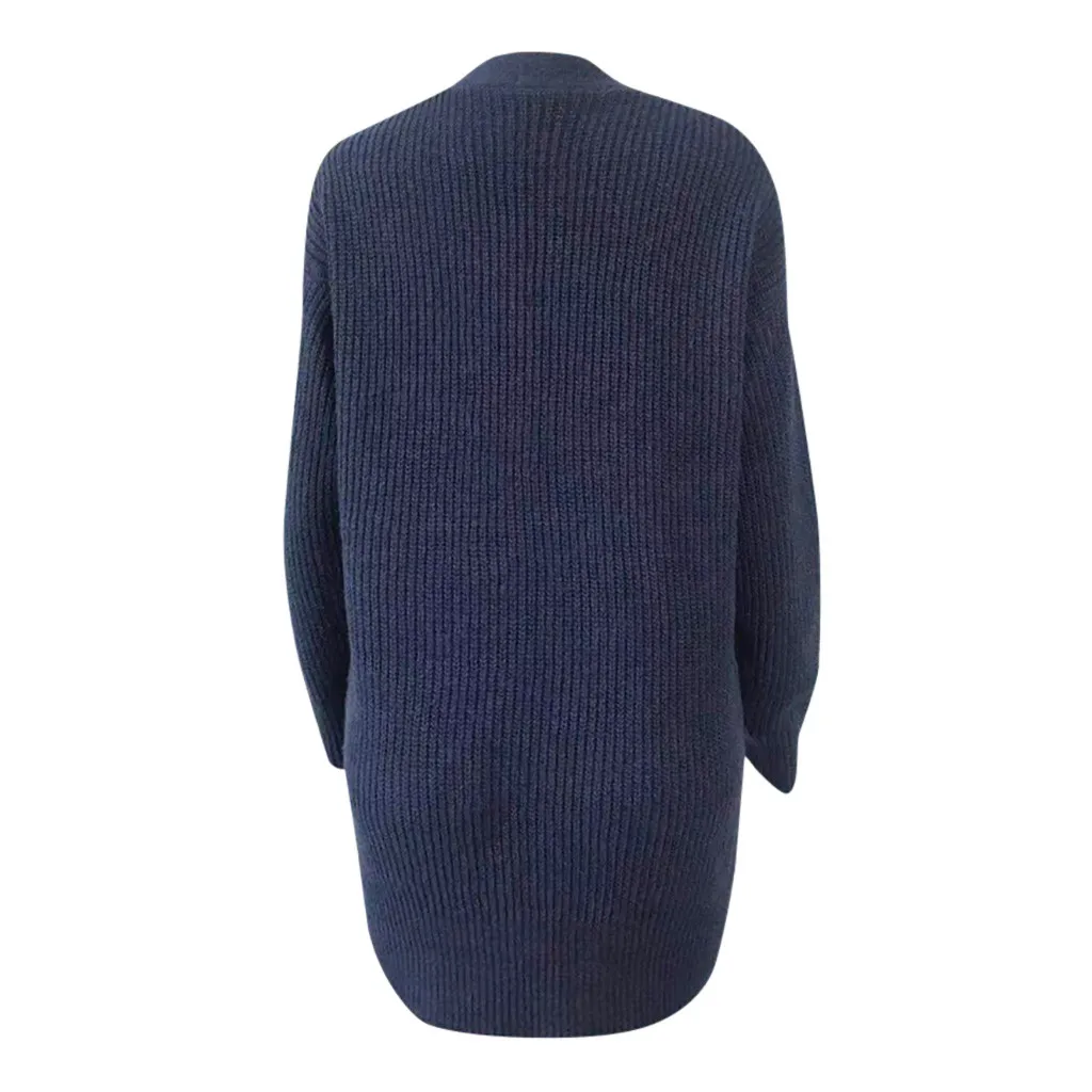 Вязаный свитер, женские модные свитера, свободные, средней длины, с карманами, кардиганы, блузки, pull femme nouveaute зима