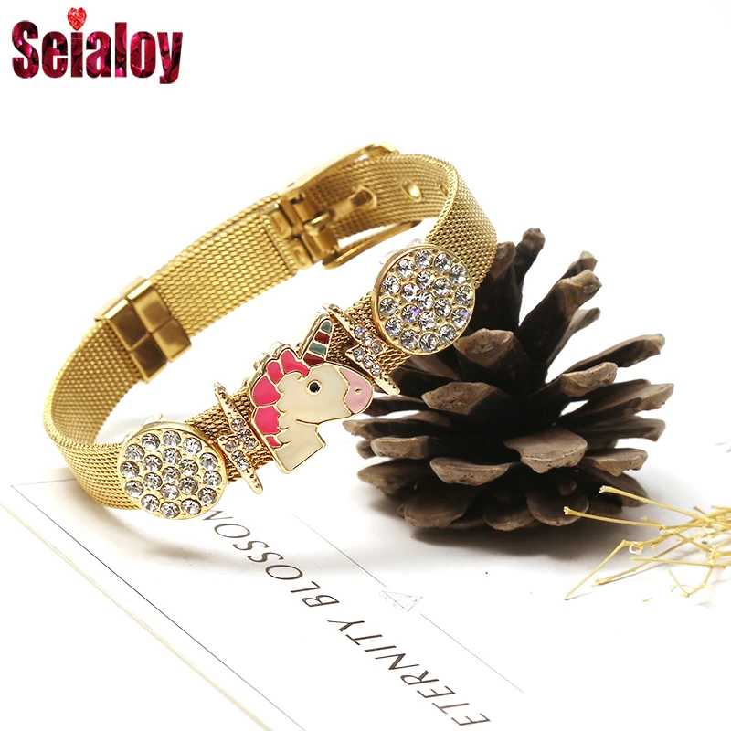 Золотой Нержавеющая сталь сетки Браслеты для Для мужчин оригинальный круглые