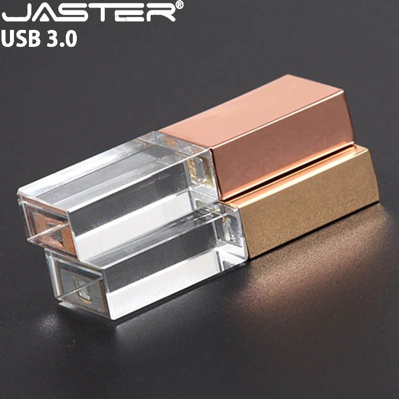  JASTER USB 3.0 Crystal Pen Drive Silver USB Flash Drive 4GB 8GB 16GB 32GB 64GB Black Flash Card Dis