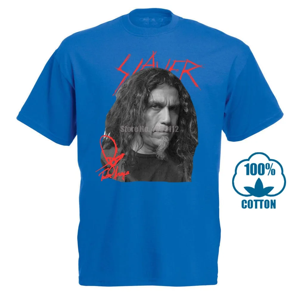 Синий Slayer Tom Araya, специальная коллекция, футболка, дизайн, футболка с коротким рукавом, футболка с принтом, Летний стиль, топ, футболка, 031899 - Цвет: Синий