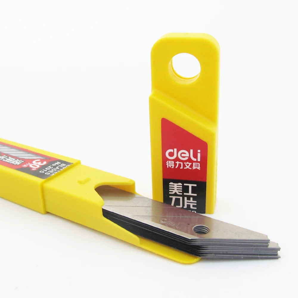10 DELI packs SK5 Steel 70x9x0.4mm 30 degree Tip Cutter Blades Knife No.2015