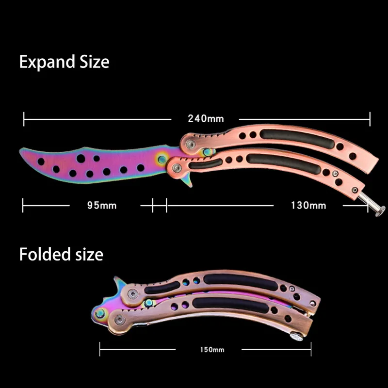 Цветной нож бабочка из нержавеющей стали тренировочный инструмент игровой
